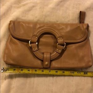 Liz Claiborne buttery soft tan clutch.